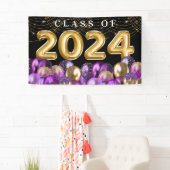 Glitterklasse goud en Paarse glitter van 2024 Afst Spandoek (Insitu)