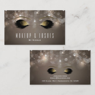 Glitterlicht Glam Make-up Wimpers Schoonheidsspa Visitekaartje