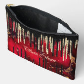 Glittermonogram rode zwarte druppels etui (Open)