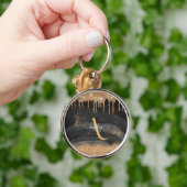 Glittermonogram voor Gold Driving Aangepast Metaal Sleutelhanger (Hand)