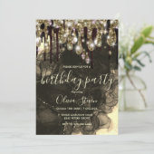 Glittermonogram voor zwart goud kaart (Staand voorkant)