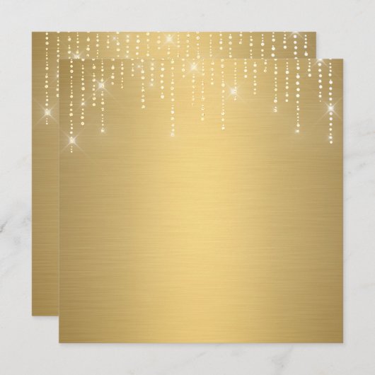 Glitterpatroon blanco uitnodiging (Voorkant / Achterkant)