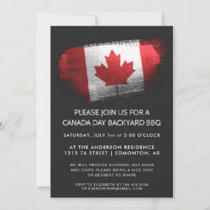 Glitterpenseelstreek Canada Day BBQ-uitnodiging