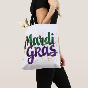 Glitterpenseelstreek Mardi Gras Draagtas