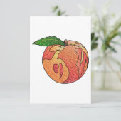 glitterperzik bedankkaart (Staand voorkant)