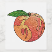 glitterperzik wijn etiket (Enkel label)