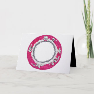 Glitterroze kerstkrans feestdagen kaart