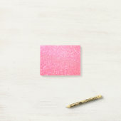 Glitterroze Post-it® Notes (Op bureau)