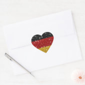 Glitters Duitsland Vlag met Sparkles Hart Sticker (Envelop)