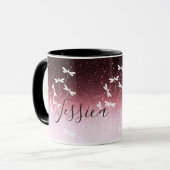 Glitters en libellen gepersonaliseerd mok (Voorkant links)