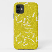 Glitters en libellen gepersonaliseerde Case-Mate iPhone Case (Achterkant)