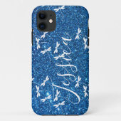 Glitters en libellen gepersonaliseerde Case-Mate iPhone Case (Achterkant)