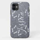 Glitters en libellen gepersonaliseerde Case-Mate iPhone Case (Achterkant)