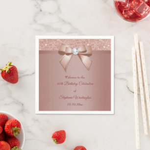 Glitters & Glamour, Roze Gouden Verjaardagsfeestje Servet