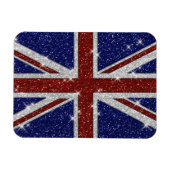 Glitters Glanzende Sparkle Union Jack Vlag Magneet (Horizontaal)