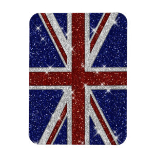 Glitters Glanzende Sparkle Union Jack Vlag Magneet