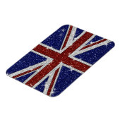 Glitters Glanzende Sparkle Union Jack Vlag Magneet (Linkerzijde)