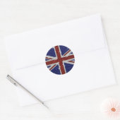 Glitters Glanzende Sparkle Union Jack Vlag Ronde Sticker (Envelop)