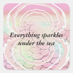 Glitters onder de Oceaan Vierkante Sticker