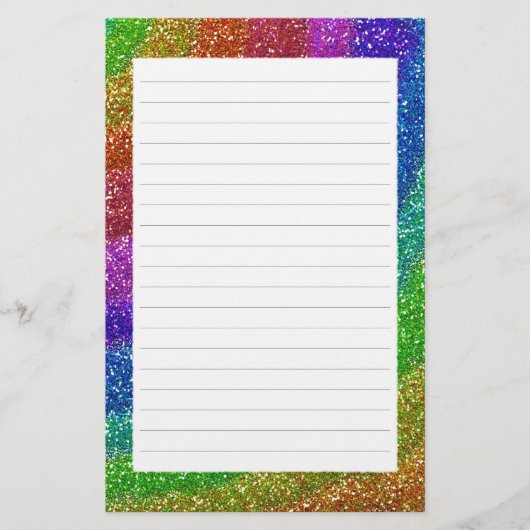 Glitters Rainbow Briefpapier (Voorkant)