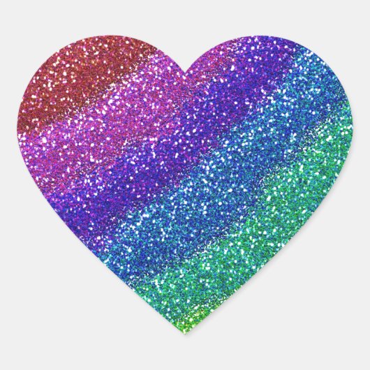 Glitters Rainbow Hart Sticker (Voorkant)