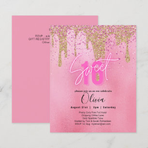 Glitters Schattig 16 Vrolijk Roze 16de Verjaardag
