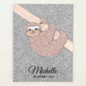 Glittersleuf voor gepersonaliseerd Roos Gold Silve Planner (Voorkant)