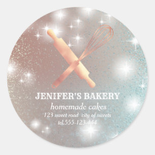 Glitterspalpen en zogenaamde "whiskychef"-bakkerij ronde sticker