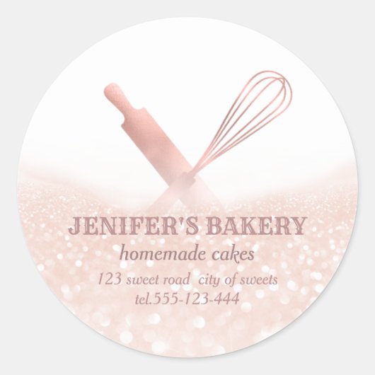 Glitterspalpen en zogenaamde "whiskychef"-bakkerij ronde sticker (Voorkant)