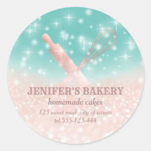 Glitterspalpen en zogenaamde "whiskychef"-bakkerij ronde sticker