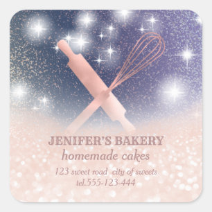 Glitterspalpen en zogenaamde "whiskychef"-bakkerij vierkante sticker