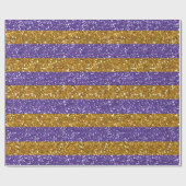 Glitterstripes voor goud en Paars, bedrukt Cadeaupapier (Vlak)