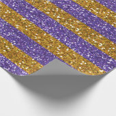 Glitterstripes voor goud en Paars, bedrukt Cadeaupapier (Hoek)