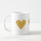 Glittertextuur van goudhartslag koffiemok (Links)