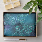 Glittervis en bloemen op blauwe ontkoppeling tissuepapier (Geschenk)