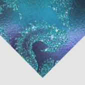 Glittervis en bloemen op blauwe ontkoppeling tissuepapier (Detail)