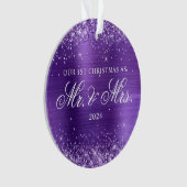 Glittery Amethyst Foil Notre 1ère photo de Noël (devant)