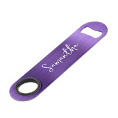 Glittery Amethyst Paarse Glam Name Speed Flessenopener (Voorkant Gekanteld)