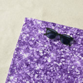 Glittery Amethyst Paarse Glam Name Strandlaken (In situ)