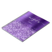 Glittery Amethyst Paarse Glam Notities Notitieboek (Linkerzijde)