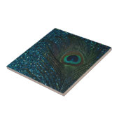 Glittery Aqua Peacock Tegeltje (Zijkant)