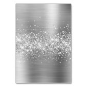 Glittery Argent Repas Choix Nom Cartes Place (Dos)