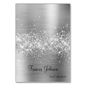 Glittery Argent Repas Choix Nom Cartes Place (Par défaut)