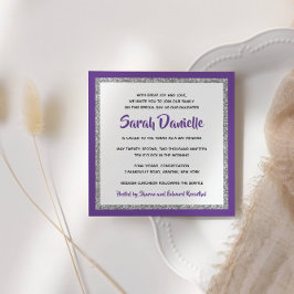 Glittery Bat Mitzvah, Blauwgroen en zilver Square Kaart