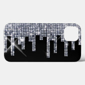 Glittery Black/Silver Glamour Case-Mate iPhone Case (Achterkant (horizontaal))