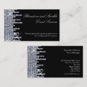 Glittery Black/Silver Glamour Visitekaartje (Voorkant / Achterkant)