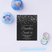 Glittery Black Sweet 16 Invite Flyer (Enkel)