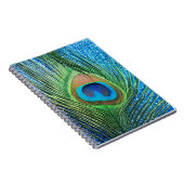 Glittery Blue Peacock-stilstand Notitieboek (Rechterzijde)
