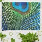 Glittery Blue Peacock-stilstand Theedoek (Gevouwen)