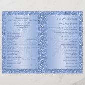 Glittery Blue Snowflake Wedding Programme (Achterkant)